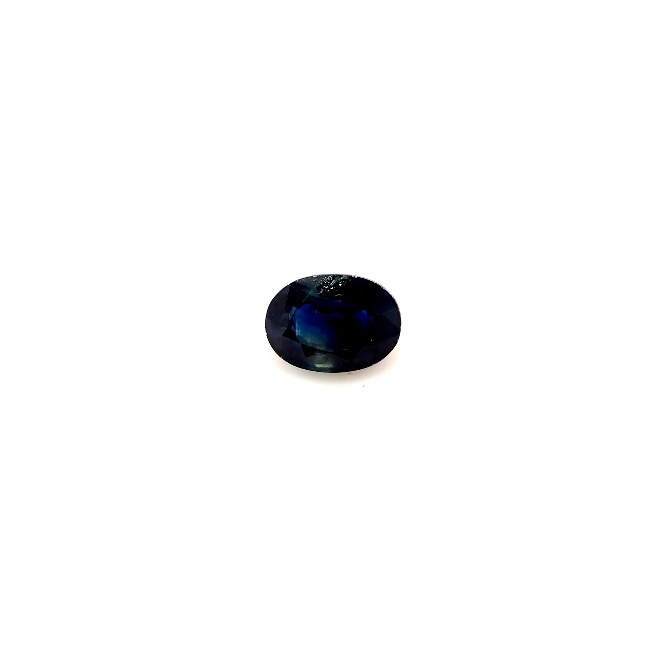 Szafir 1,33 ct, niebieski, szlif owalny