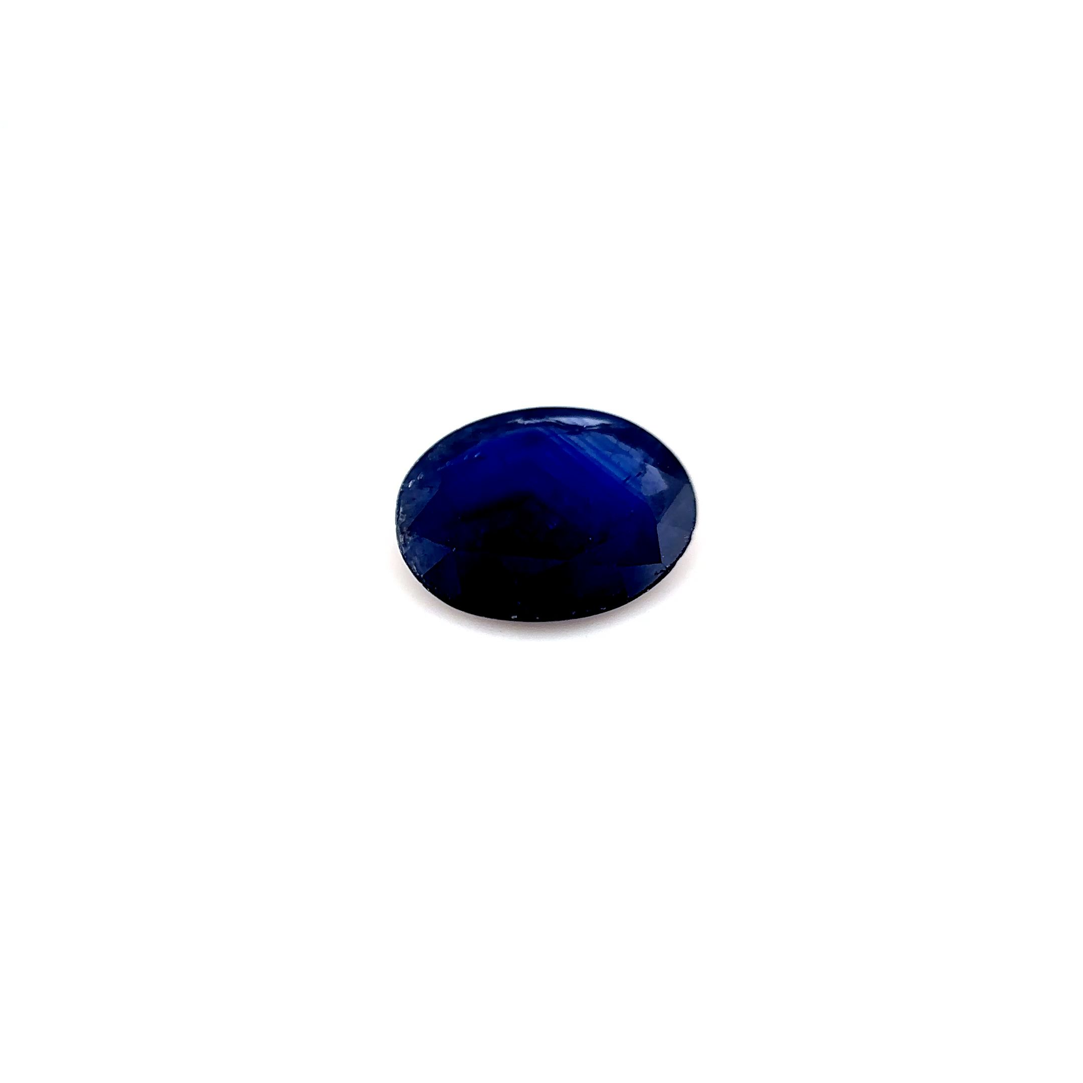 Szafir 1,19 ct, niebieski, szlif owalny