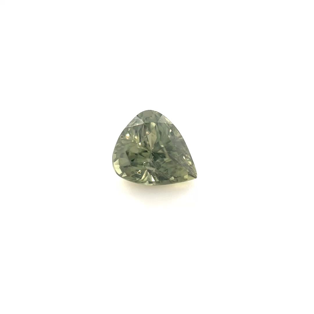 SAPPHIRE FACETED 1.69ct GREEN Yellowish Blueish Green EC SRILANKA HEATED