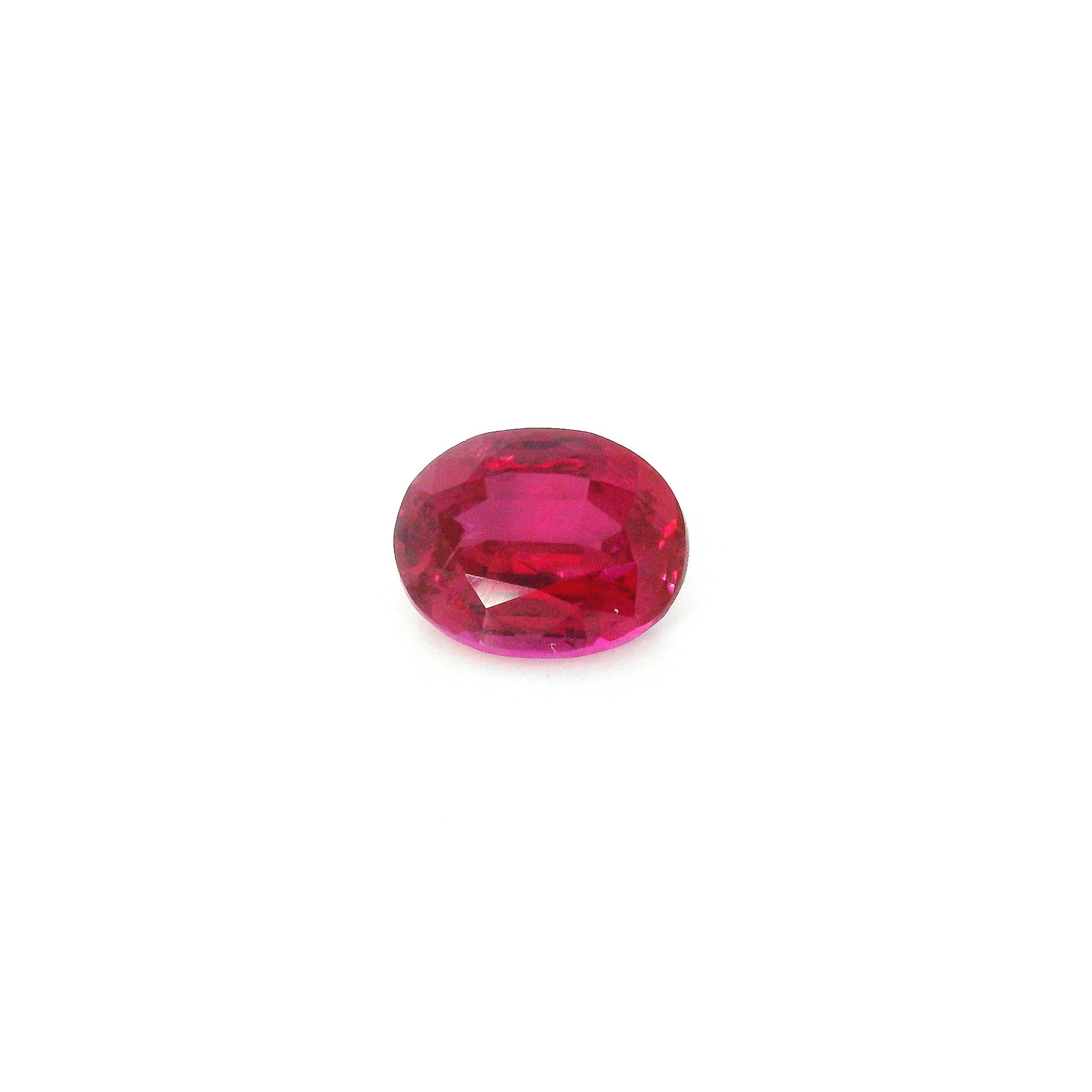 Rubin 1,26 ct, czerwony, szlif owalny