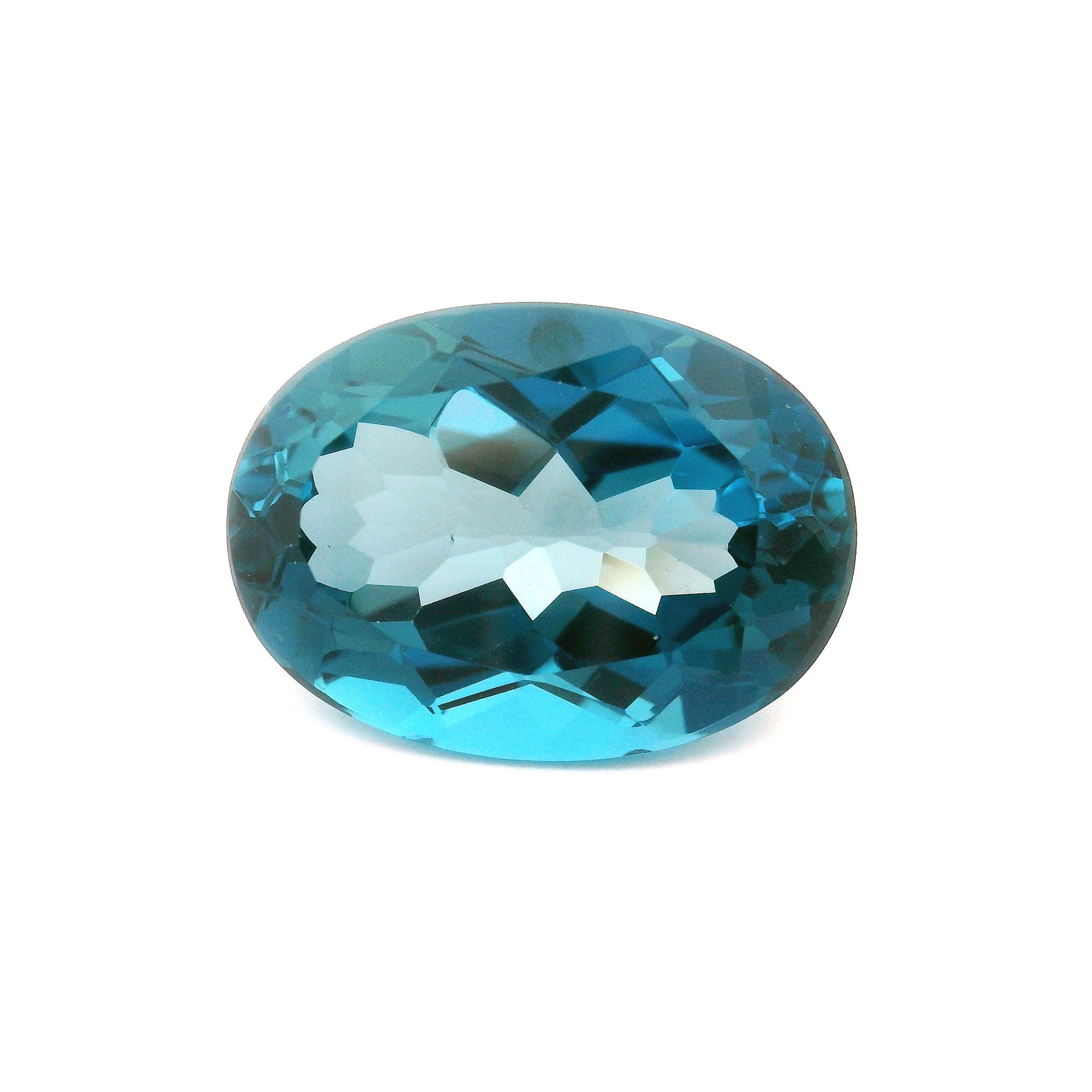 Topaz 16,26 ct, niebieski, szlif owalny