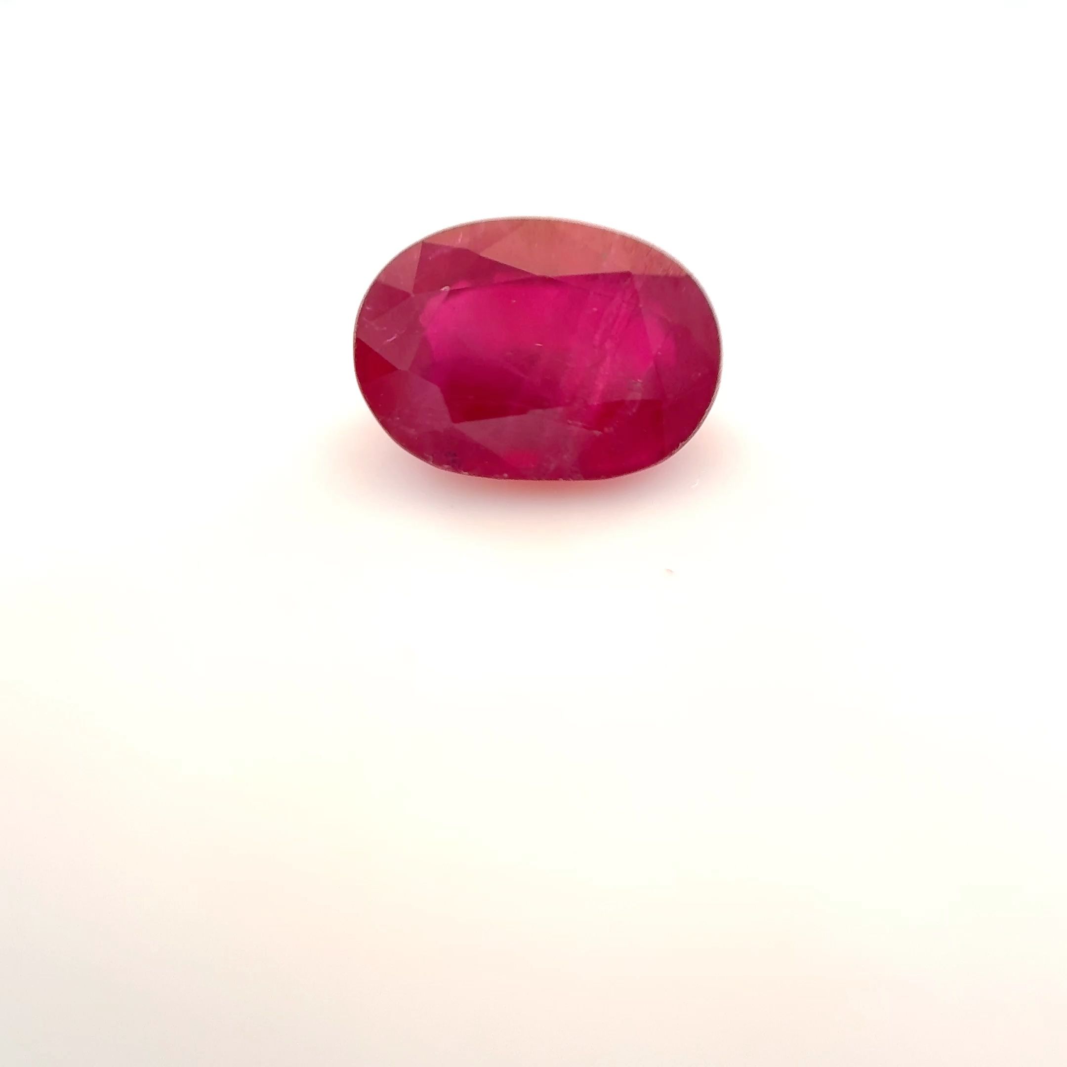 Rubin 1,42 ct, czerwony, szlif owalny