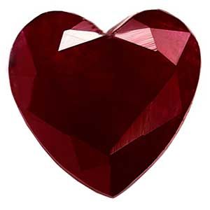 Rubin 1,26 ct, czerwony, szlif serce