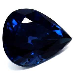 Szafir 1,23 ct, niebieski, szlif gruszka