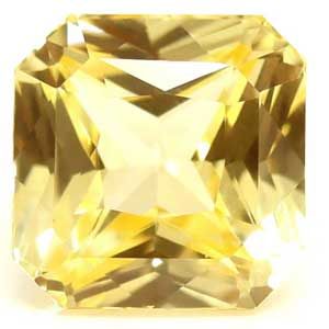 Szafir 1,53 ct, żółty, szlif szmaragdowy