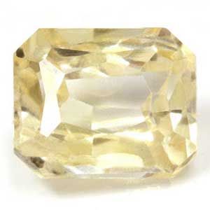 Szafir 1,23 ct, żółty, szlif szmaragdowy