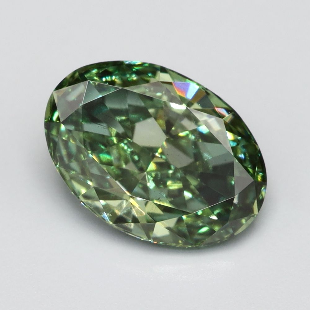 1.01 CT Fancy Vivid Green OVAL