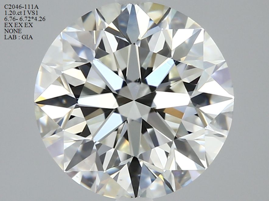 Diamant Rond 1.20 ct - Couleur I - Pureté VS1