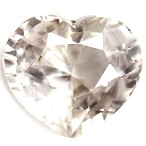 Szafir 1,49 ct, biały, szlif serce