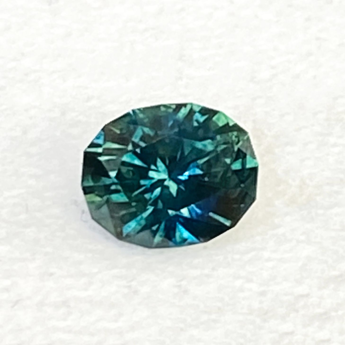 SAPPHIRE FACETED 1.92ct GREEN Blue Green EC UNITEDSTATES HEATED