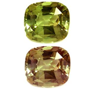 Aleksandryt 1,50 ct, zielony, szlif cushion