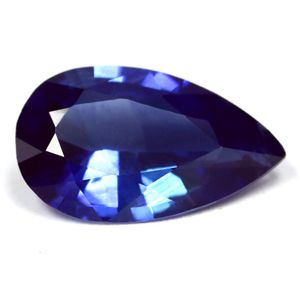 Szafir 1,66 ct, niebieski, szlif gruszka