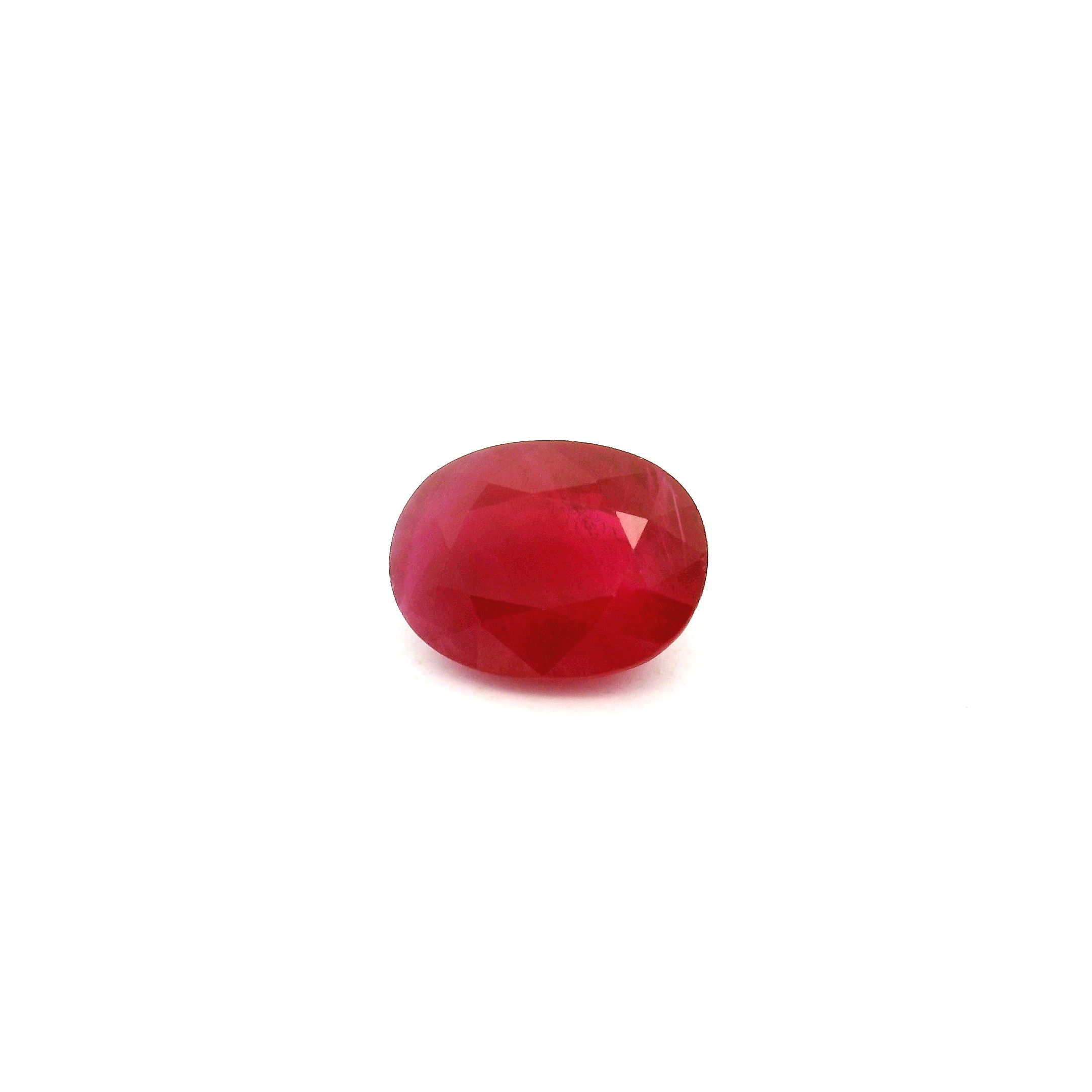 Rubin 2,04 ct, czerwony, szlif owalny