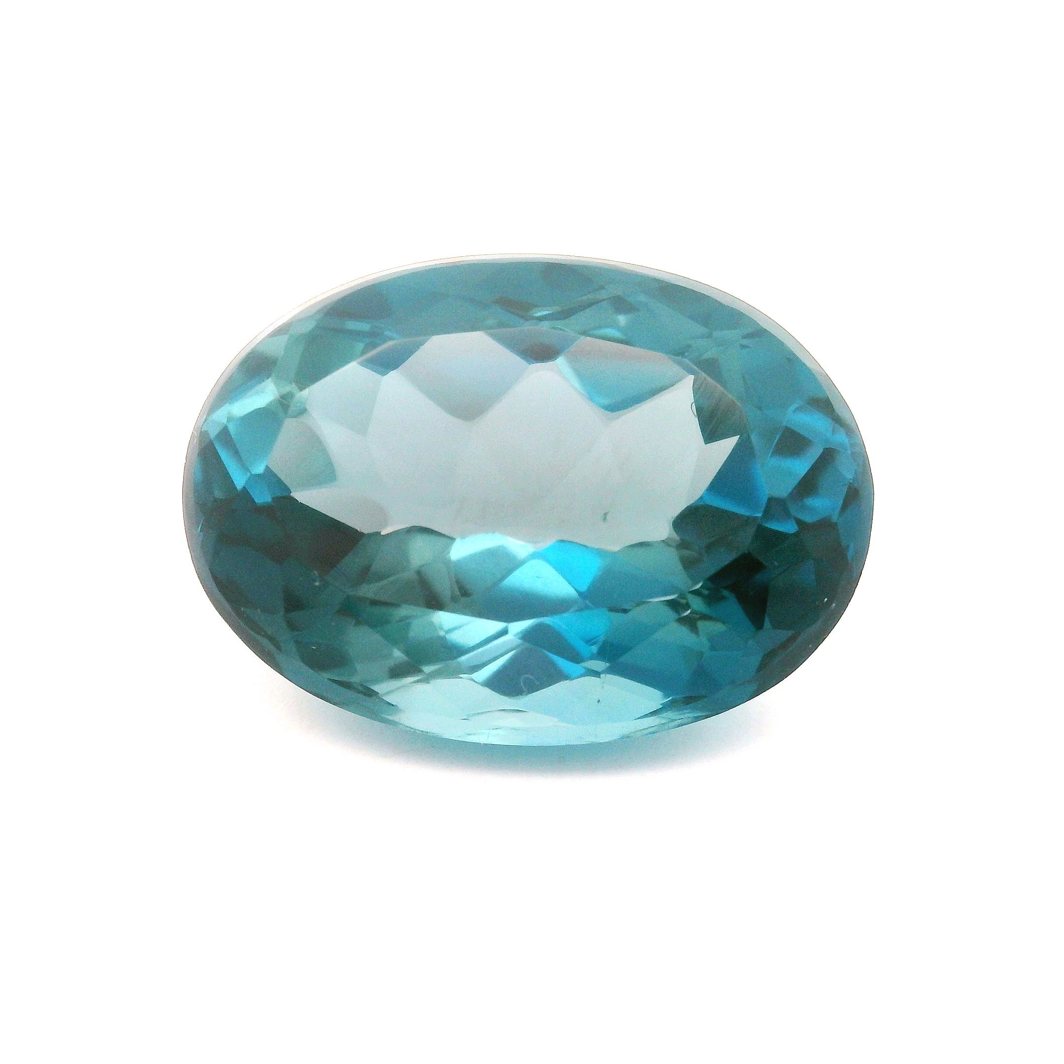 Topaz 16,69 ct, niebieski, szlif owalny