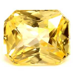 Szafir 2,07 ct, żółty, szlif szmaragdowy