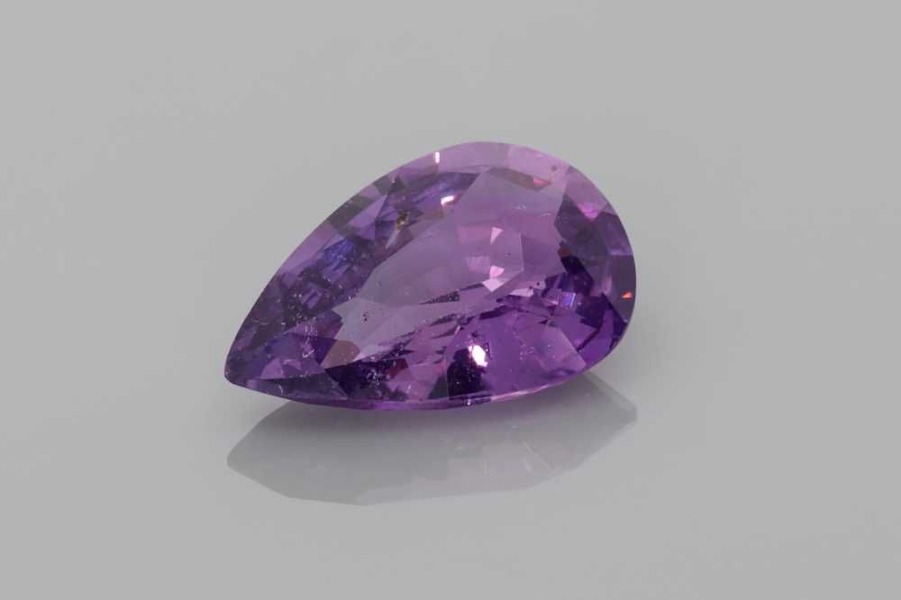 Szafir 3,11 ct, purpurowy, szlif gruszka