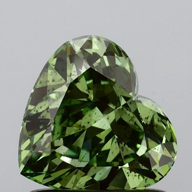 1.02 CT Fancy Vivid Green HEART