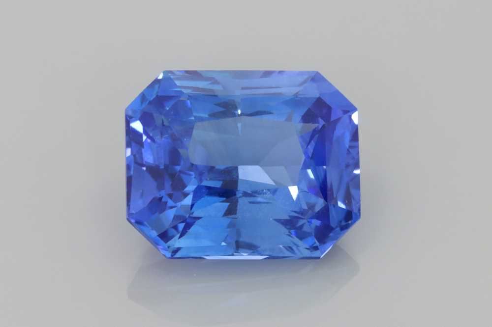 Szafir 6,13 ct, niebieski, szlif szmaragdowy