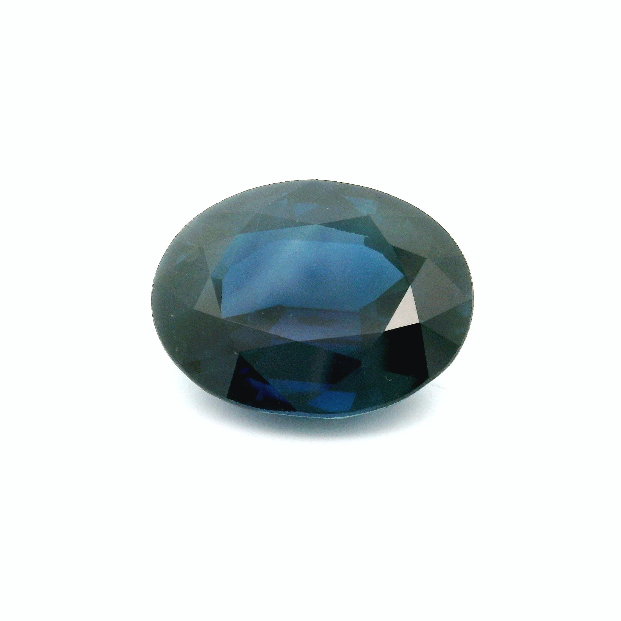 Szafir 12,47 ct, niebieski, szlif owalny