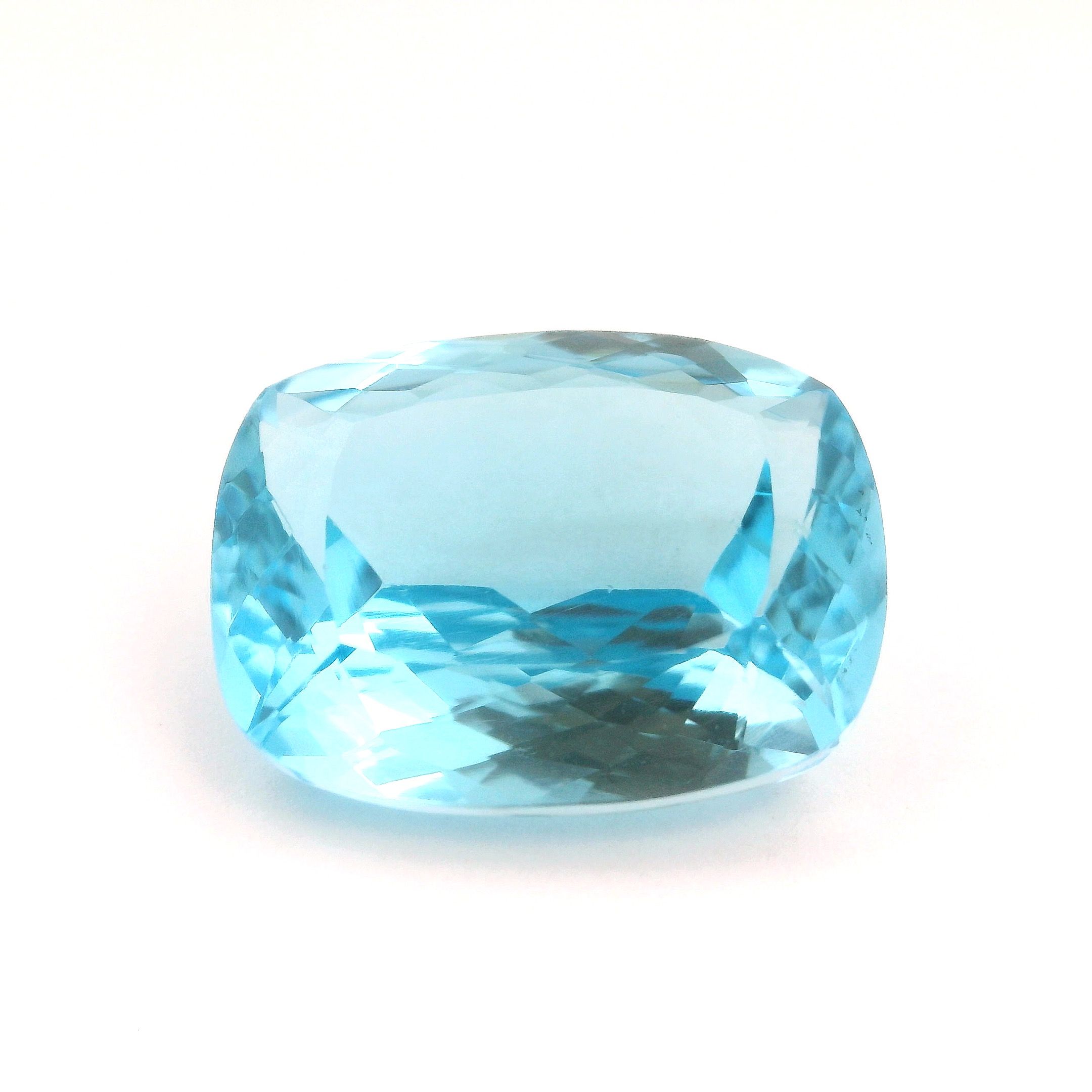 Topaz 12,45 ct, niebieski, szlif cushion
