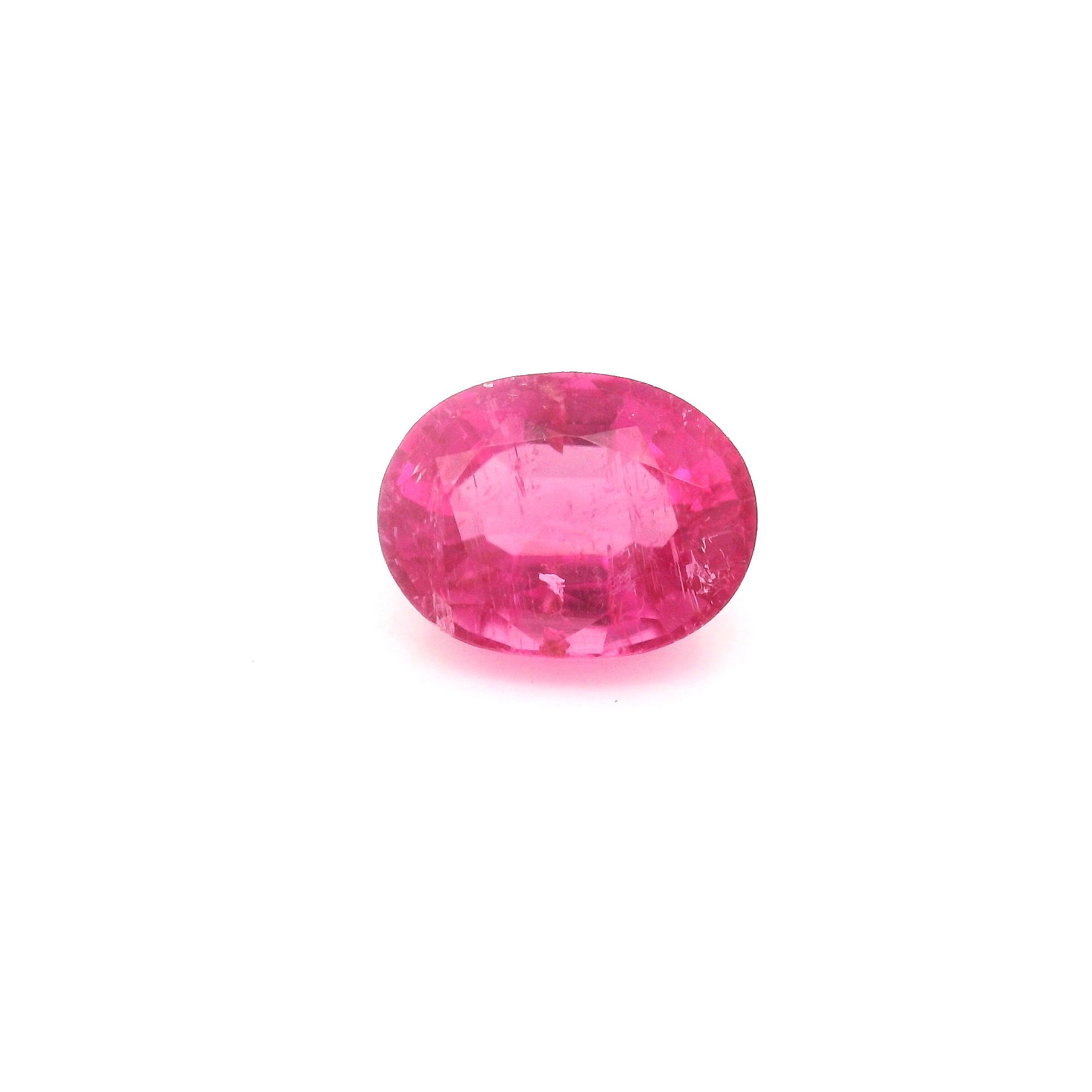 Turmalin 1,72 ct, różowy, szlif owalny