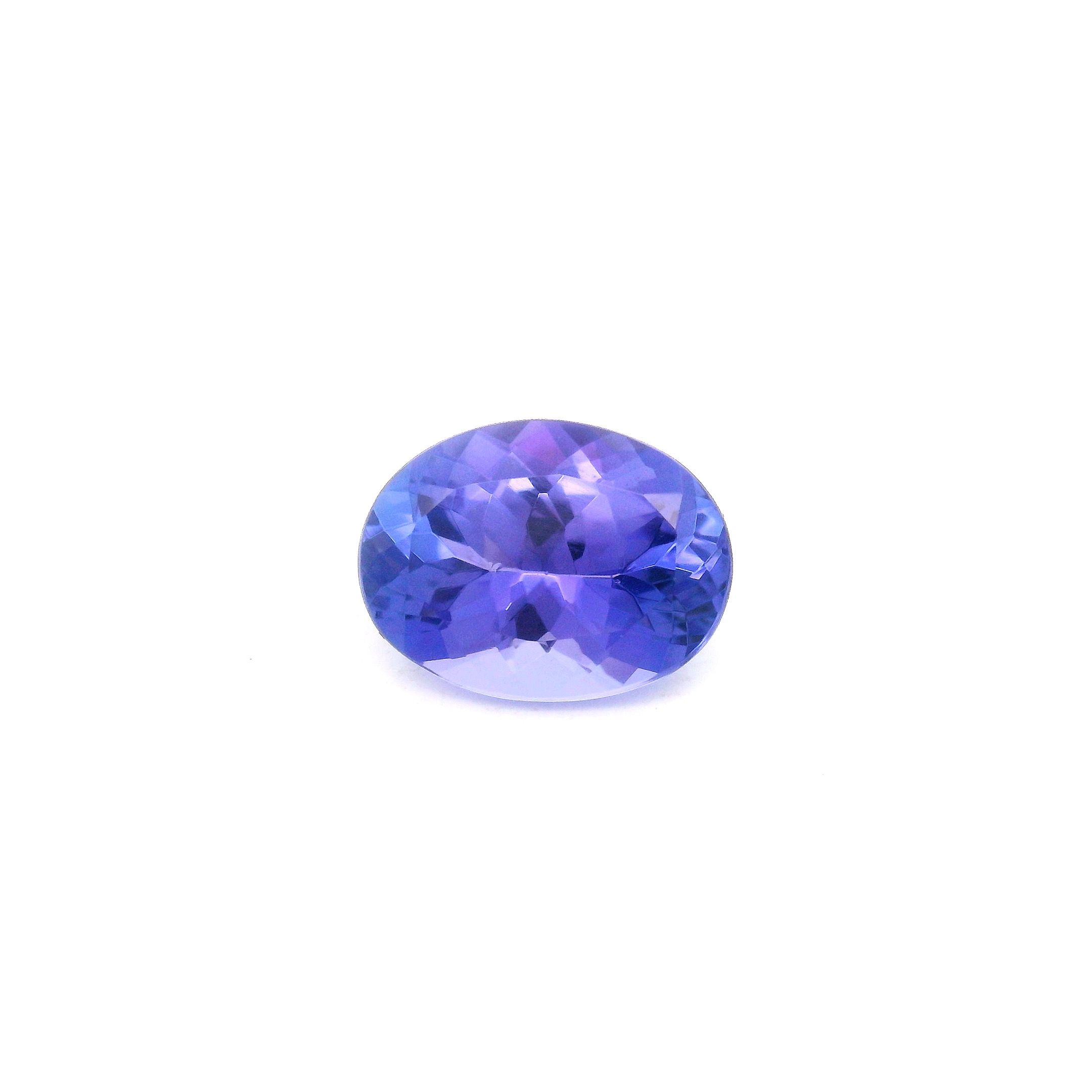 Tanzanit 1,54 ct, niebieski, szlif owalny