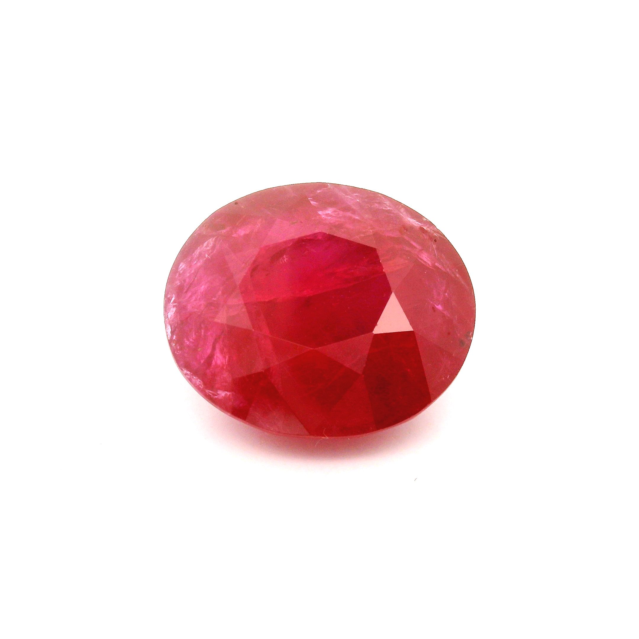 Rubin 13,89 ct, czerwony, szlif owalny