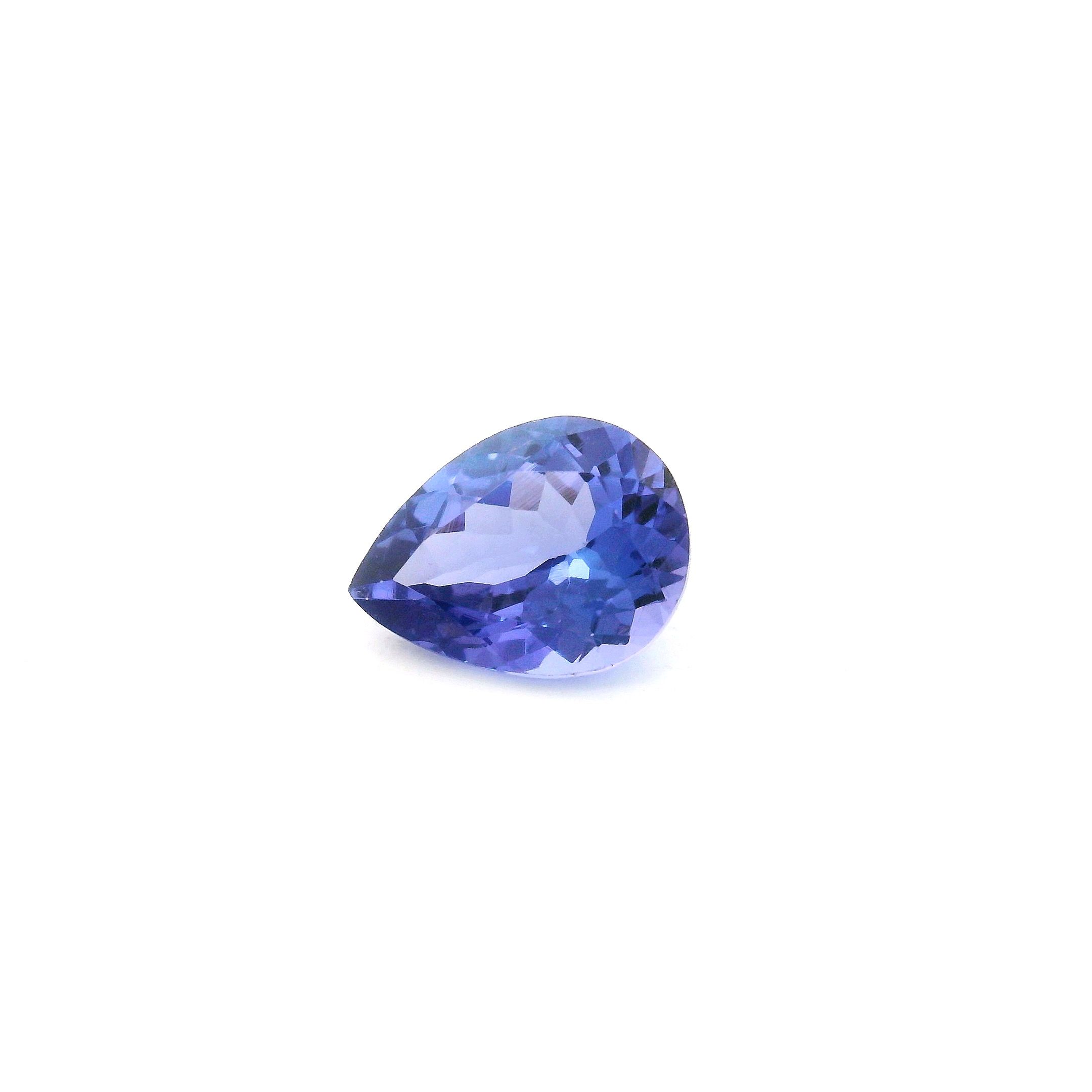 Tanzanit 1,19 ct, niebieski, szlif gruszka