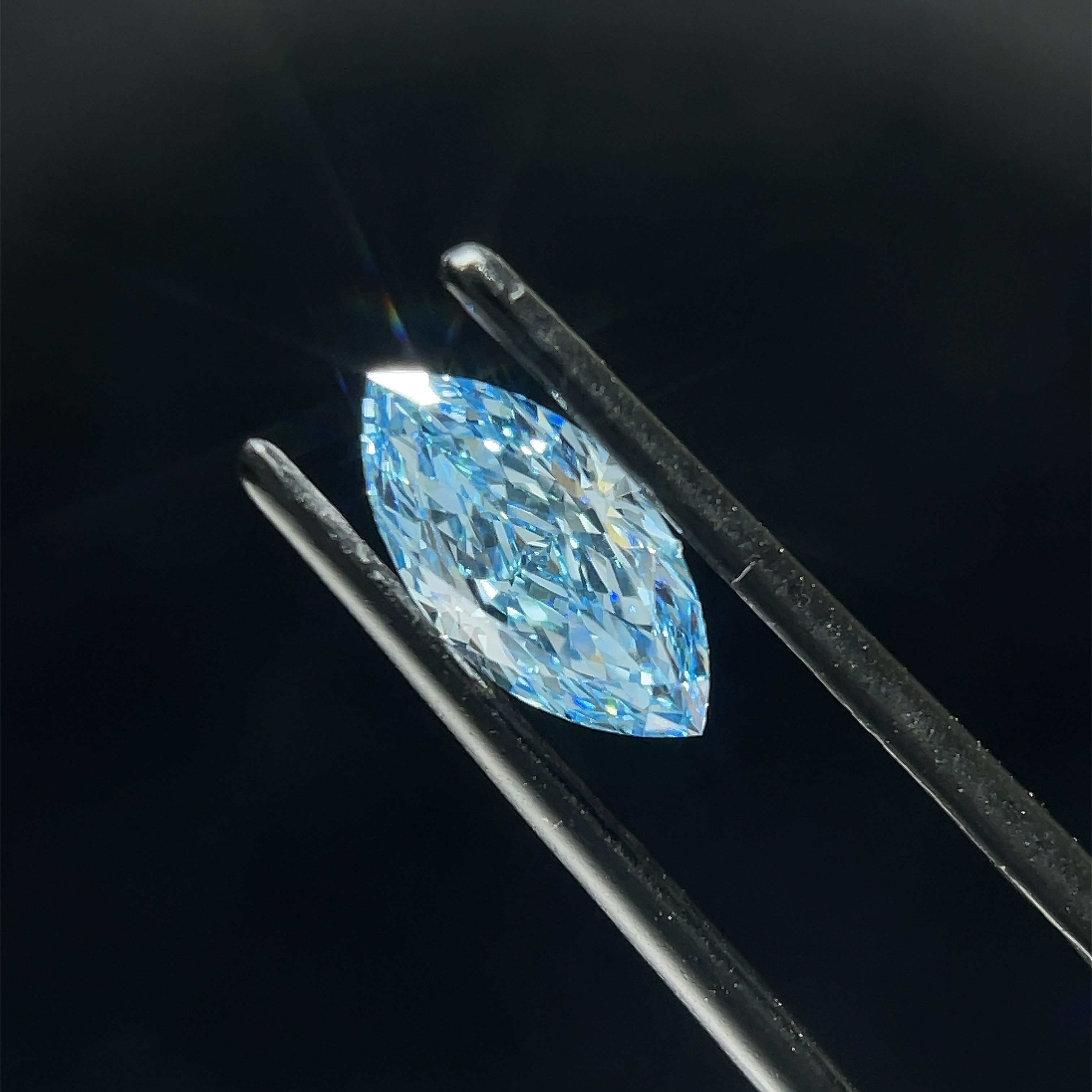 1.02 CT Fancy Vivid Blue MARQUISE