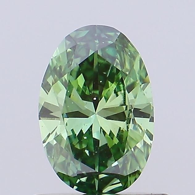 0.73 CT Fancy Vivid Green OVAL