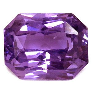 Szafir 1,61 ct, purpurowy, szlif szmaragdowy