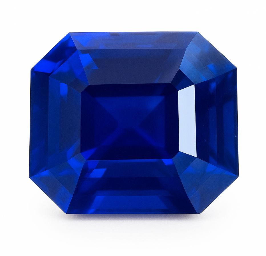 Szafir 5,06 ct, niebieski, szlif szmaragdowy