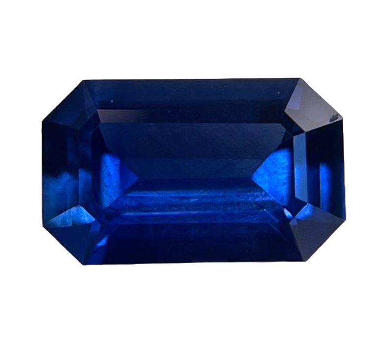 Szafir 2,43 ct, niebieski, szlif szmaragdowy