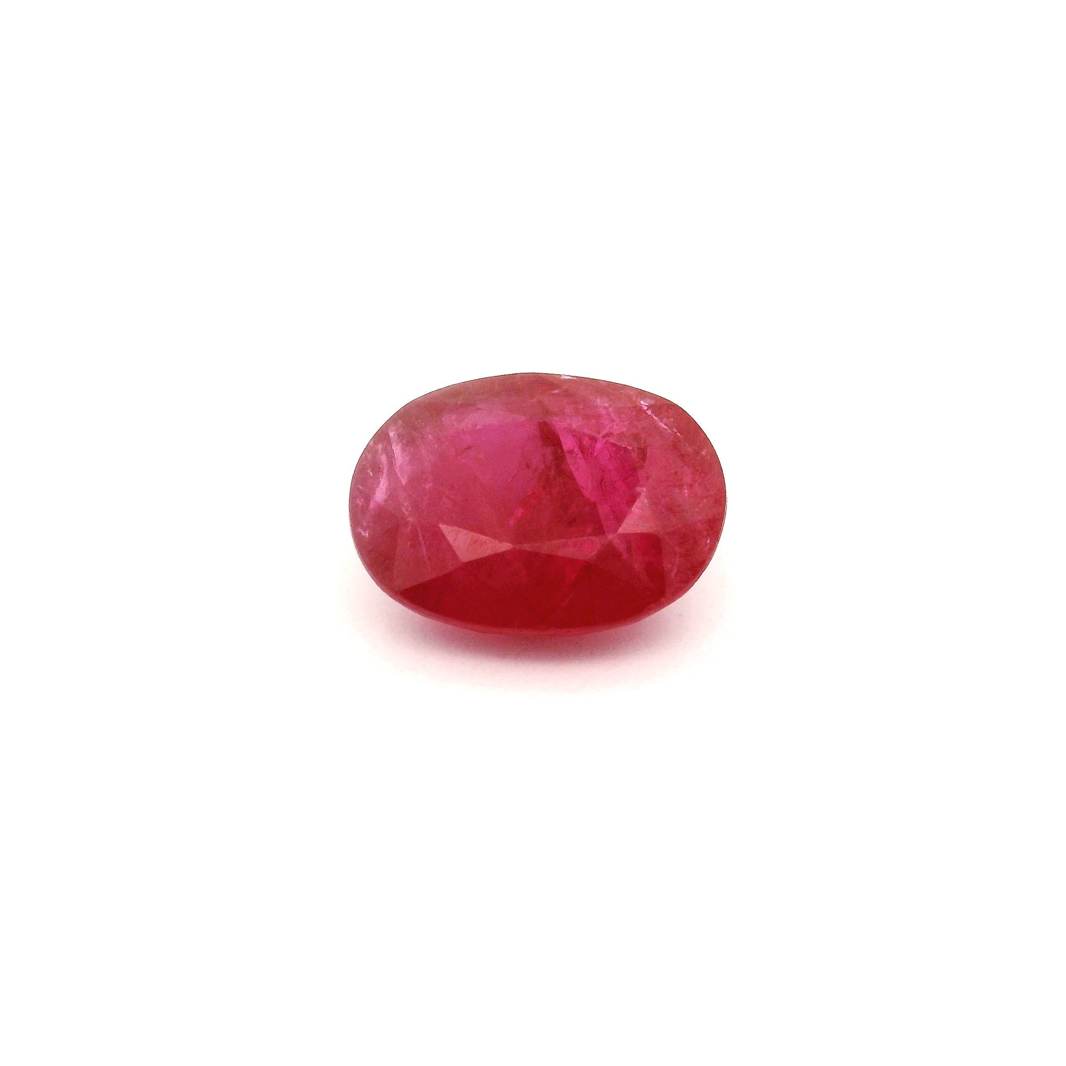 Rubin 2,29 ct, czerwony, szlif owalny