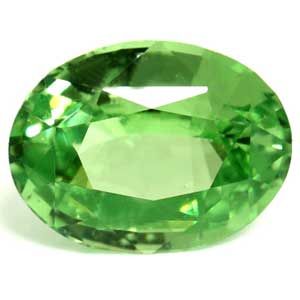 Granat 1,50 ct, zielony, szlif owalny