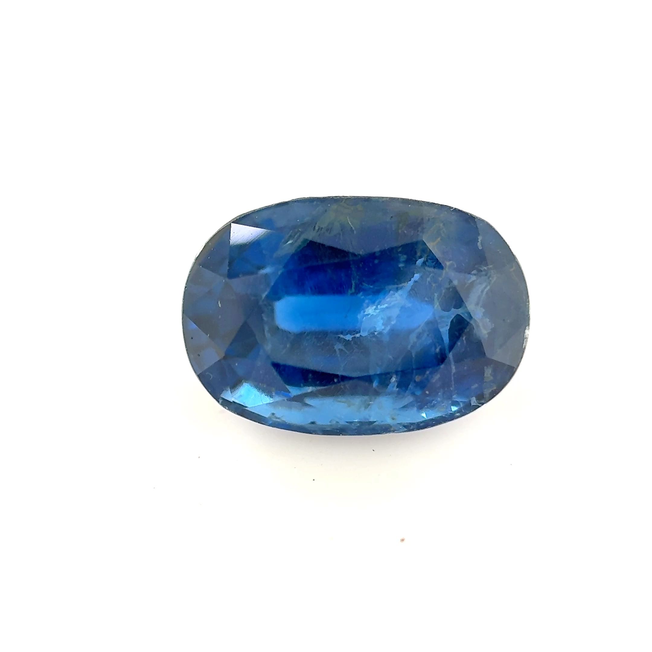 Szafir 3,92 ct, niebieski, szlif owalny