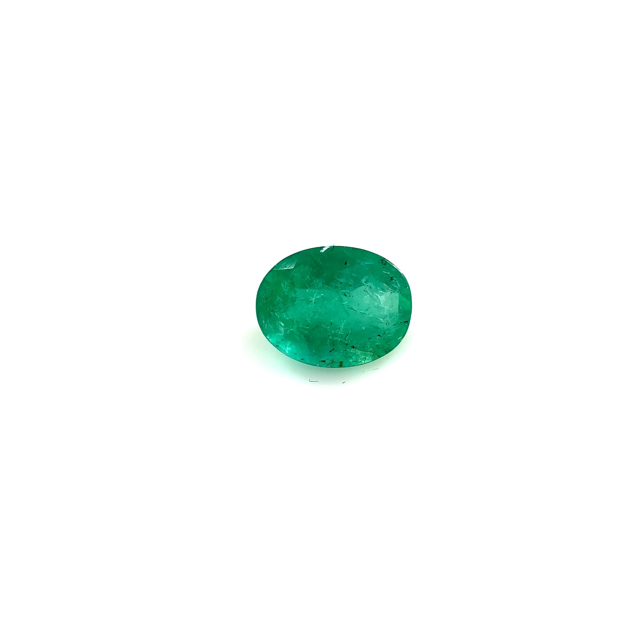 Szmaragd 1,30 ct, zielony, szlif owalny