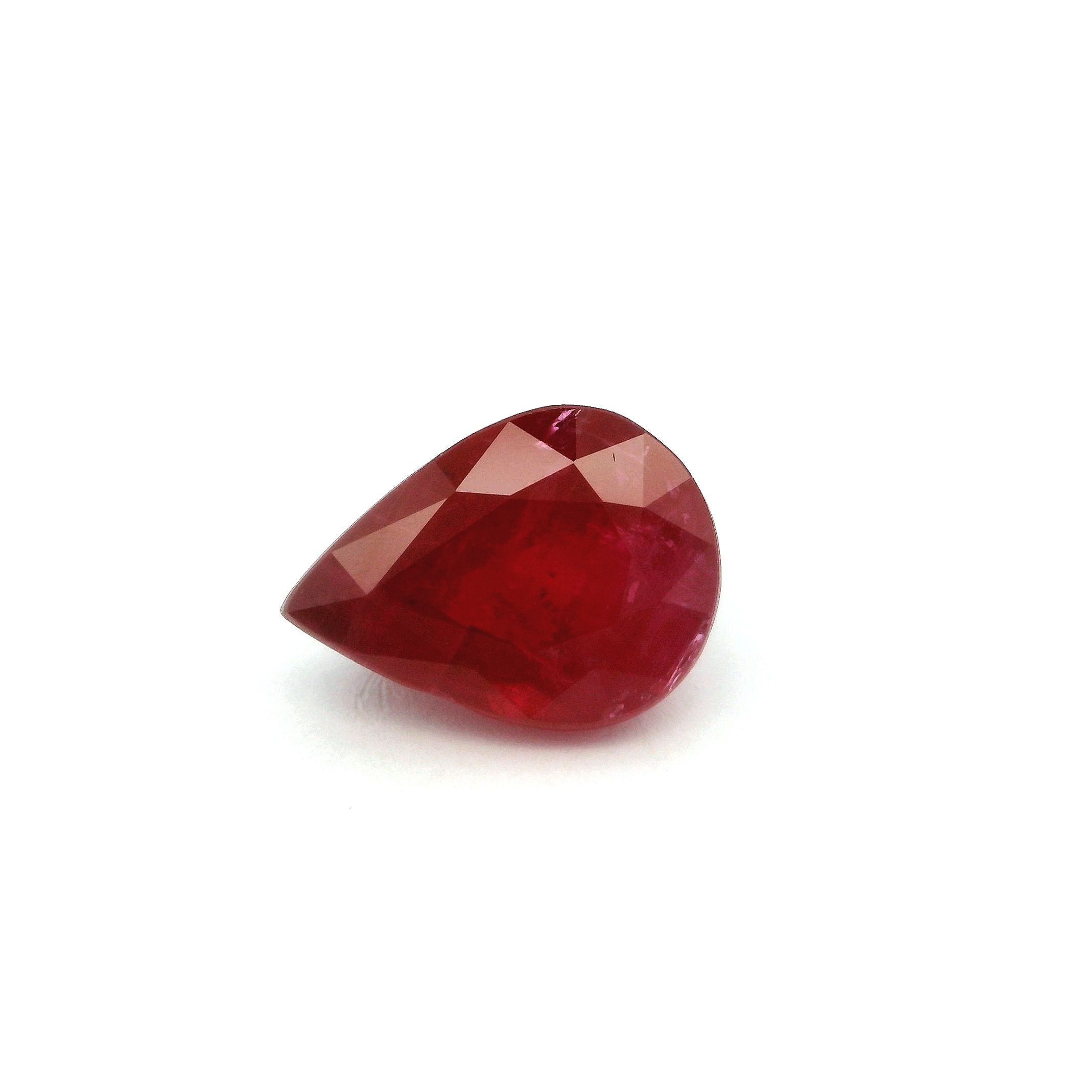 Rubin 3,19 ct, czerwony, szlif gruszka