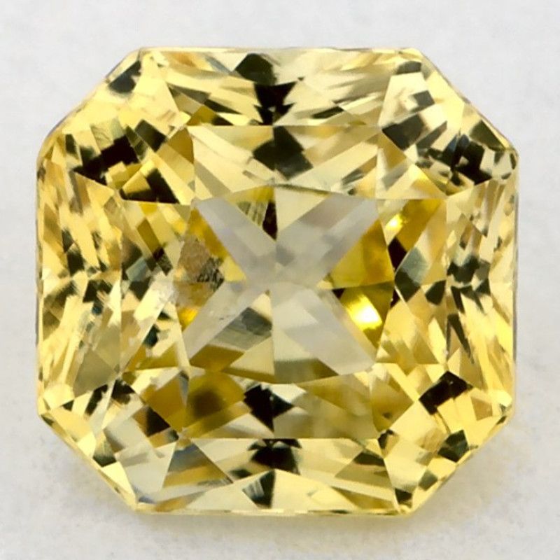 Szafir 1,71 ct, żółty, szlif radiant