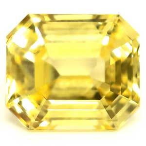 Szafir 1,62 ct, żółty, szlif szmaragdowy