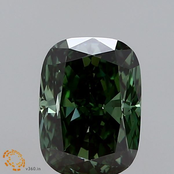 1.41 CT Fancy Deep Green CUSHION BRILLIANT
