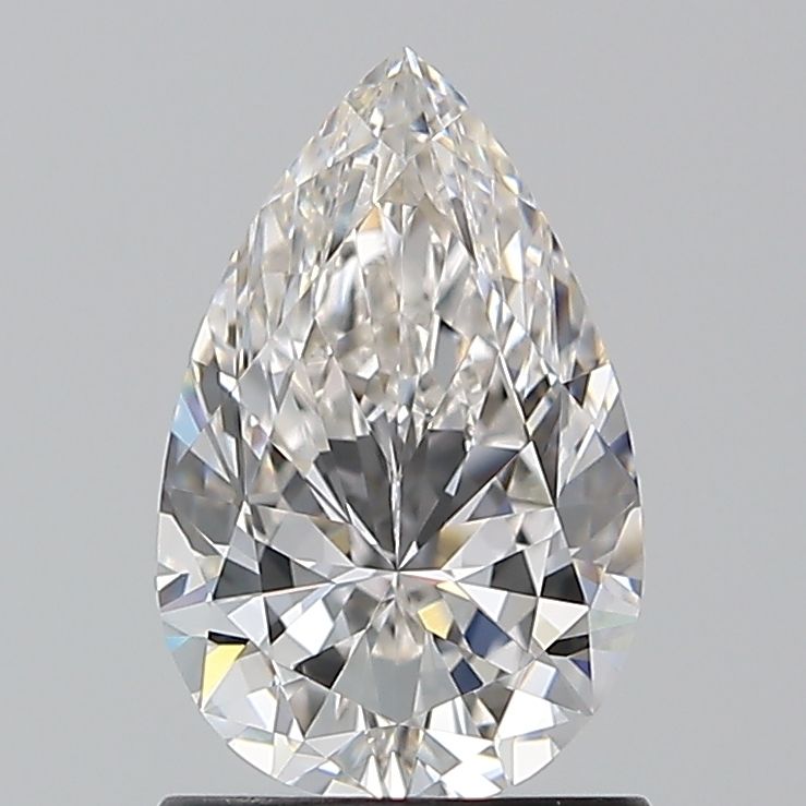1.2-carat pear diamond with G color, null cut, and VVS2 clarity.