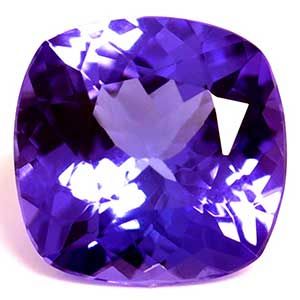 Tanzanit 1,25 ct, niebieski, szlif cushion