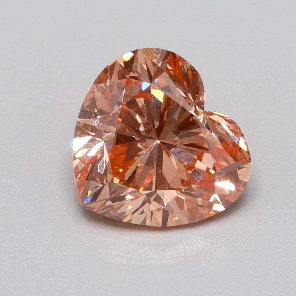 0.5 CT Fancy Vivid Pinkish Orange HEART