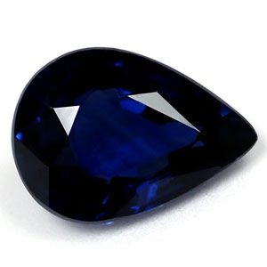 Szafir 1,29 ct, niebieski, szlif gruszka