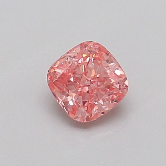 0.38 CT Fancy Intense Orangey Pink CUSHION BRILLIANT