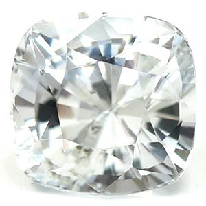 Szafir 2,65 ct, biały, szlif cushion