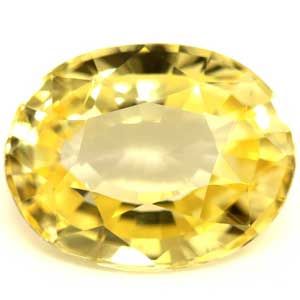 Szafir 2,95 ct, żółty, szlif owalny
