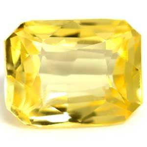 Szafir 1,10 ct, żółty, szlif szmaragdowy