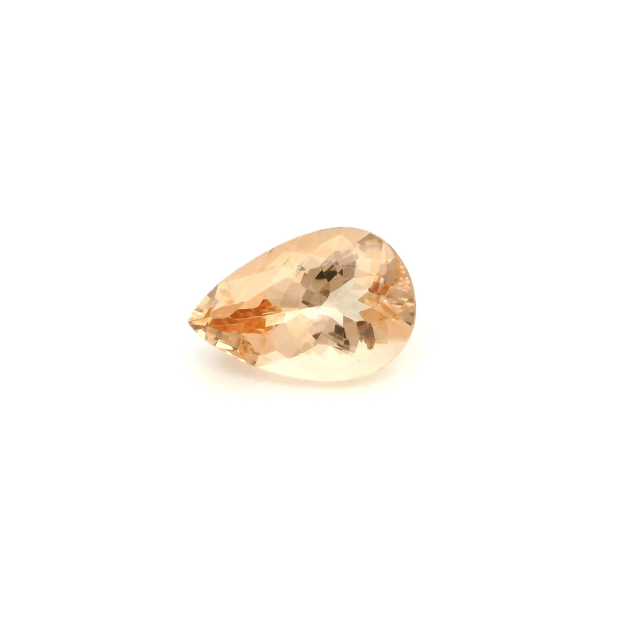 Morganit 2,54 ct, różowy, szlif gruszka